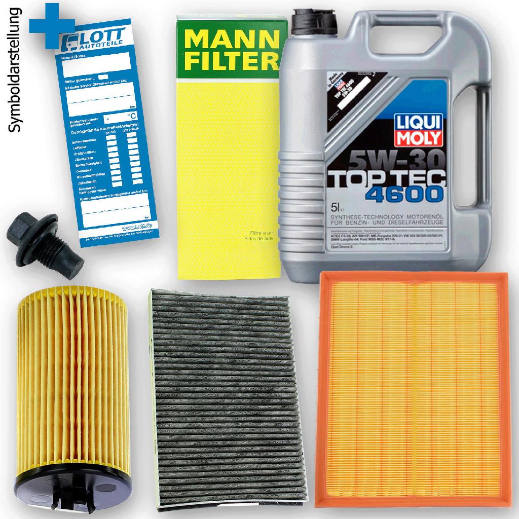 Liqui Moly Motoröl + Ölfilter + Luftfilter + Innenraumfilter + Ablassschraube