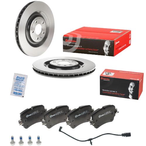 BREMBO Bremsscheibe 09.D424.11 + Bremsbelagsatz, Scheibenbremse P 85 161 + Warnkontakt, Bremsbelagverschleiß A 00 524 Bild BREMBO Bremsscheibe 09.D424.11 + Bremsbelagsatz, Scheibenbremse P 85 161 + Warnkontakt, Bremsbelagverschleiß A 00 524