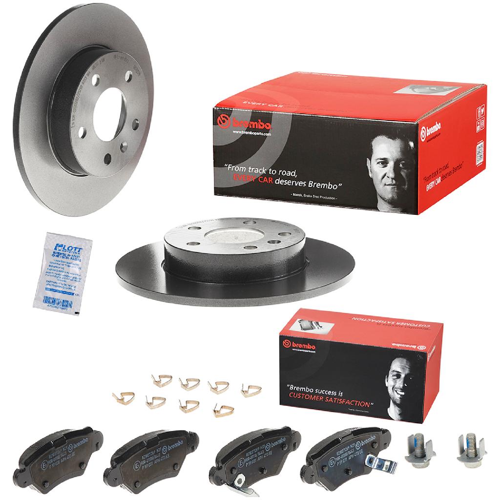 BREMBO Bremsscheibe 08.7627.11 + Bremsbelagsatz, Scheibenbremse P 59 031