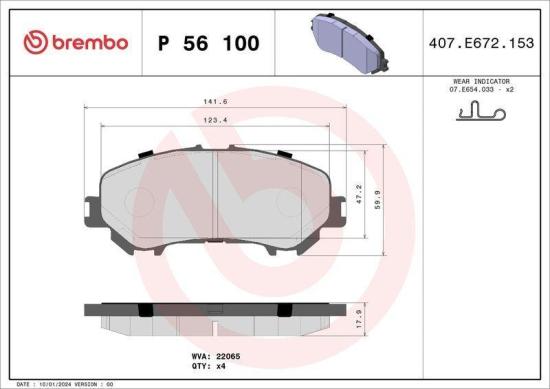 BREMBO Bremsscheibe 09.C545.11 + Bremsbelagsatz, Scheibenbremse P 56 100 Bild BREMBO Bremsscheibe 09.C545.11 + Bremsbelagsatz, Scheibenbremse P 56 100