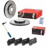 BREMBO Bremsscheibe 09.A448.21 + Bremsbelagsatz, Scheibenbremse P 50 053 + Warnkontakt, Bremsbelagverschleiß A 00 377
