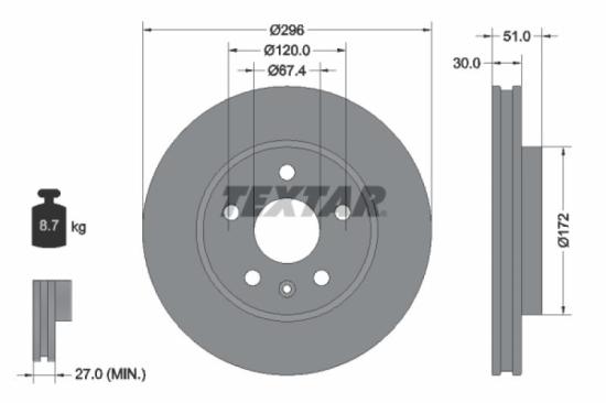 TEXTAR Bremsscheibe 92186903 + Bremsbelagsatz, Scheibenbremse 2441501 Bild TEXTAR Bremsscheibe 92186903 + Bremsbelagsatz, Scheibenbremse 2441501