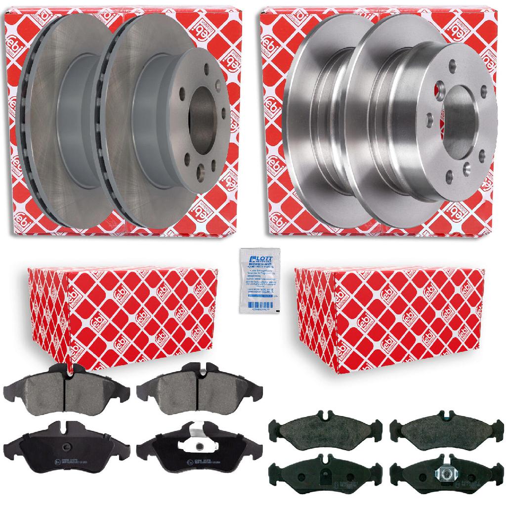FEBI BILSTEIN Bremsbelagsatz, Scheibenbremse 16251 + Bremsbelagsatz, Scheibenbremse 16162 + Bremsscheibe 07517 + Bremsscheibe 09102