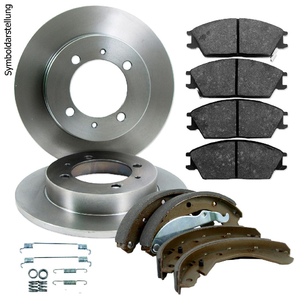 NK Zubehörsatz, Feststellbremsbacken 7936711 + Bremsscheibe 203624 + Bremsbelagsatz, Scheibenbremse 223604 + Bremsbackensatz, Feststellbremse 2736347