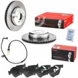 BREMBO Warnkontakt, Bremsbelagverschleiß A 00 228 + Bremsbelagsatz, Scheibenbremse P 06 054 + Bremsscheibe 09.C419.13