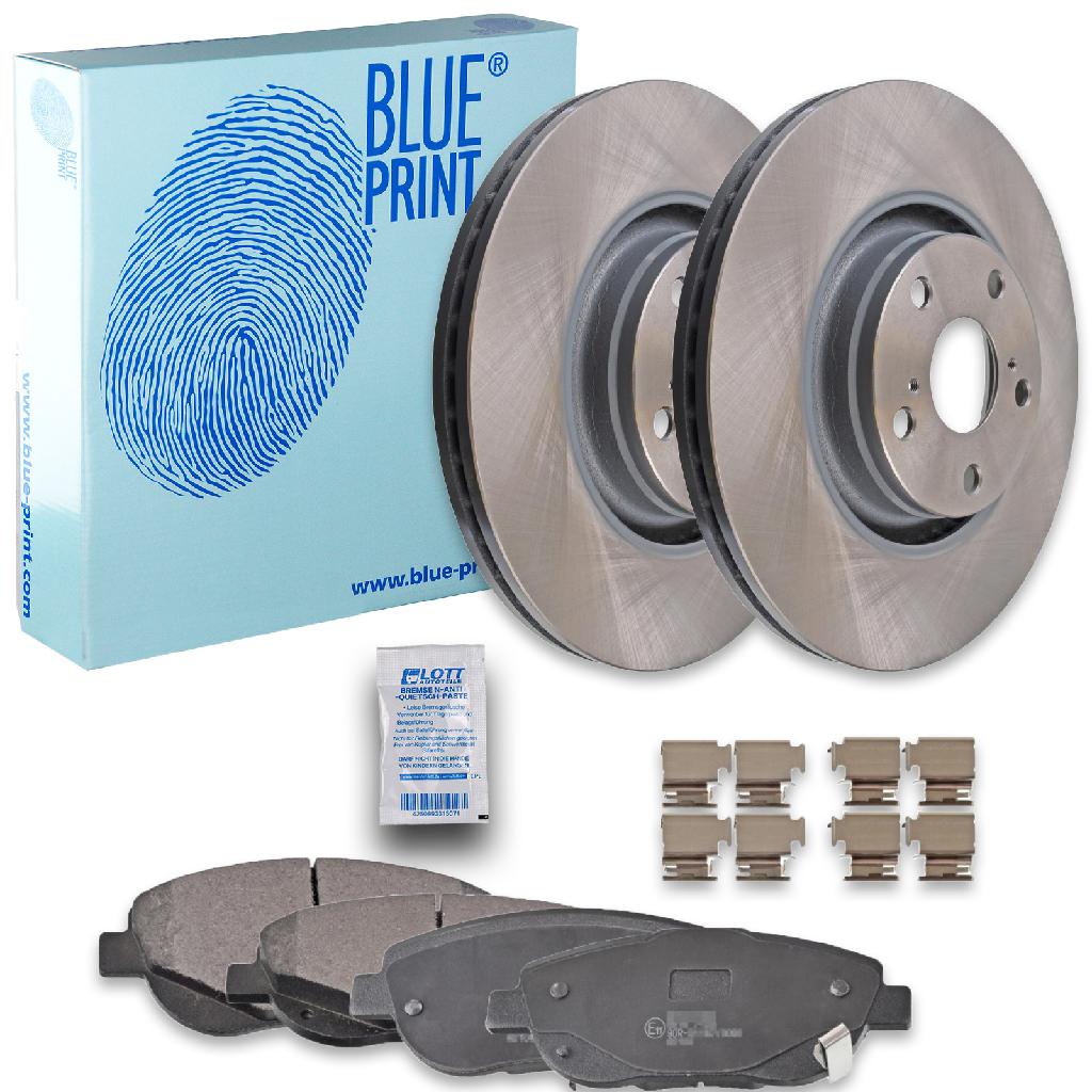 BLUE PRINT Bremsscheibe ADT343272 + Bremsbelagsatz, Scheibenbremse ADT342182
