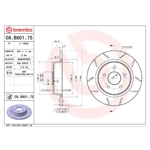 BREMBO Bremsbelagsatz, Scheibenbremse P 24 148 + Bremsscheibe 08.B601.75 Bild BREMBO Bremsbelagsatz, Scheibenbremse P 24 148 + Bremsscheibe 08.B601.75