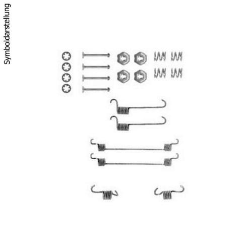 NK Radbremszylinder 801929 + Zubehörsatz, Feststellbremsbacken 7939757 + Bremsbackensatz 2719598 + Bremstrommel 253708 Bild NK Radbremszylinder 801929 + Zubehörsatz, Feststellbremsbacken 7939757 + Bremsbackensatz 2719598 + Bremstrommel 253708