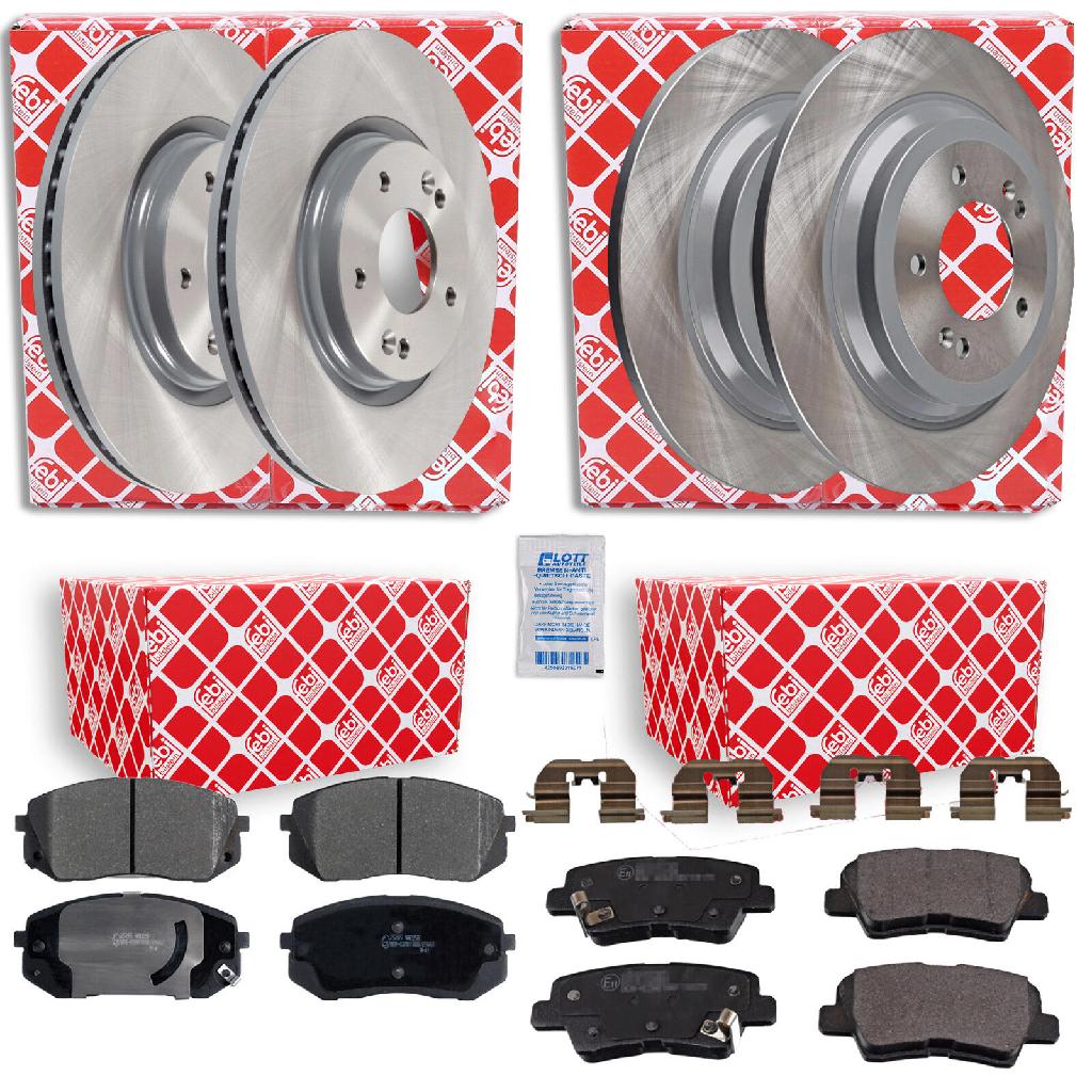 FEBI BILSTEIN Bremsbelagsatz, Scheibenbremse 116378 + Bremsbelagsatz, Scheibenbremse 116265 + Bremsscheibe 108575 + Bremsscheibe 108637