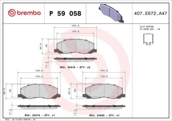 BREMBO Bremsbelagsatz, Scheibenbremse P 59 058 + Bremsscheibe 09.B358.11 Bild BREMBO Bremsbelagsatz, Scheibenbremse P 59 058 + Bremsscheibe 09.B358.11