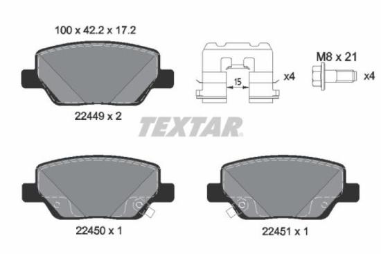 TEXTAR Bremsscheibe 92271703 + Bremsscheibe 92304803 + Bremsbelagsatz, Scheibenbremse 2247601 + Bremsbelagsatz, Scheibenbremse 2244901 Bild TEXTAR Bremsscheibe 92271703 + Bremsscheibe 92304803 + Bremsbelagsatz, Scheibenbremse 2247601 + Bremsbelagsatz, Scheibenbremse 2244901
