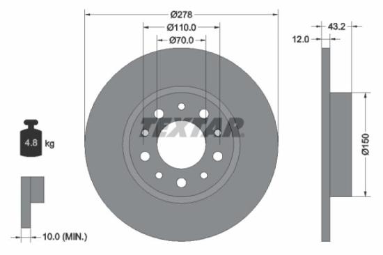 TEXTAR Bremsbelagsatz, Scheibenbremse 2376002 + Bremsbelagsatz, Scheibenbremse 2485201 + Bremsscheibe 92145003 + Bremsscheibe 92145203 Bild TEXTAR Bremsbelagsatz, Scheibenbremse 2376002 + Bremsbelagsatz, Scheibenbremse 2485201 + Bremsscheibe 92145003 + Bremsscheibe 92145203
