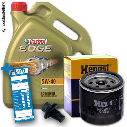 Ölwechsel Set 5L 5W40 Öl Motoröl CASTROL + HENGST Ölfilter Bild Ölwechsel Set 5L 5W40 Öl Motoröl CASTROL + HENGST Ölfilter