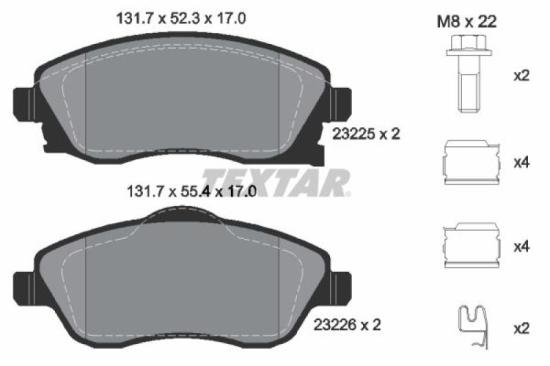 TEXTAR Bremsscheibe 92124603 + Bremsbelagsatz, Scheibenbremse 2322501 Bild TEXTAR Bremsscheibe 92124603 + Bremsbelagsatz, Scheibenbremse 2322501