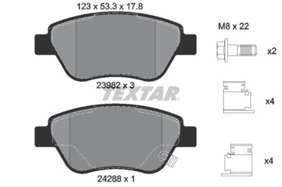 TEXTAR Bremsscheibe 92145703 + Bremsbelagsatz, Scheibenbremse 2398202 Bild TEXTAR Bremsscheibe 92145703 + Bremsbelagsatz, Scheibenbremse 2398202