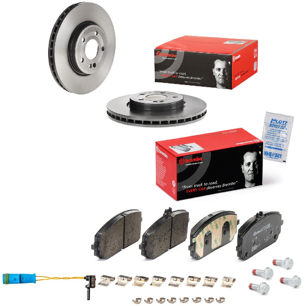 BREMBO Bremsbelagsatz, Scheibenbremse P 50 152 + Bremsscheibe 09.E022.11 + Warnkontakt, Bremsbelagverschleiß A 00 353