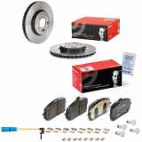 BREMBO Bremsbelagsatz, Scheibenbremse P 50 152 + Bremsscheibe 09.E022.11 + Warnkontakt, Bremsbelagverschleiß A 00 353