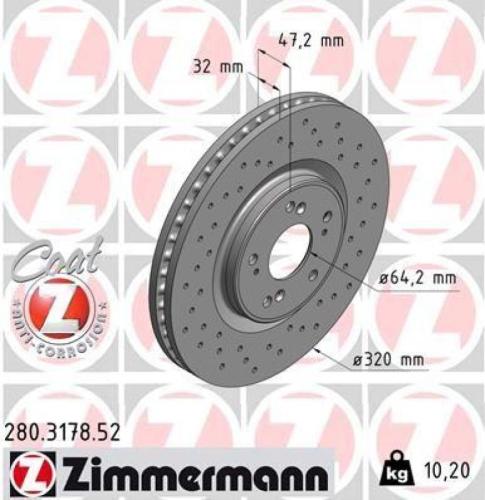 ZIMMERMANN Bremsbelagsatz, Scheibenbremse 24766.175.1 + Bremsscheibe 280.3178.52 Bild ZIMMERMANN Bremsbelagsatz, Scheibenbremse 24766.175.1 + Bremsscheibe 280.3178.52