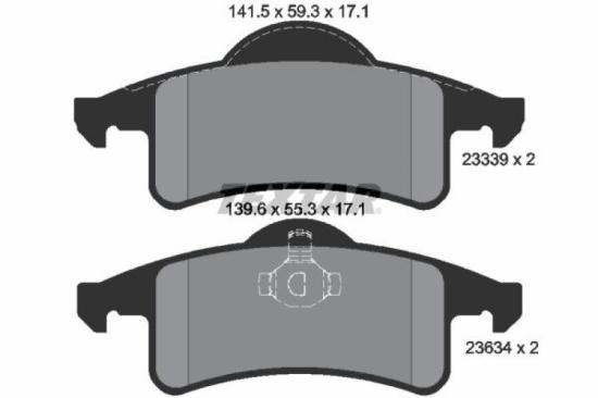 TEXTAR Bremsbelagsatz, Scheibenbremse 2333901 + Bremsscheibe 92113700 Bild TEXTAR Bremsbelagsatz, Scheibenbremse 2333901 + Bremsscheibe 92113700