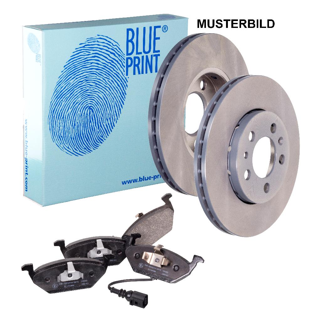 FEBI BILSTEIN Warnkontakt, Bremsbelagverschleiß 39246 BLUE PRINT Bremsscheibe ADBP430085 + Bremsbelagsatz, Scheibenbremse ADU174230