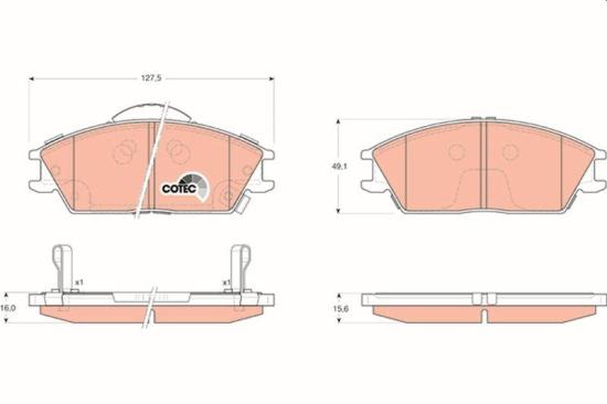 TRW Bremsbelagsatz, Scheibenbremse GDB3331 + Bremsscheibe DF4496 Bild TRW Bremsbelagsatz, Scheibenbremse GDB3331 + Bremsscheibe DF4496