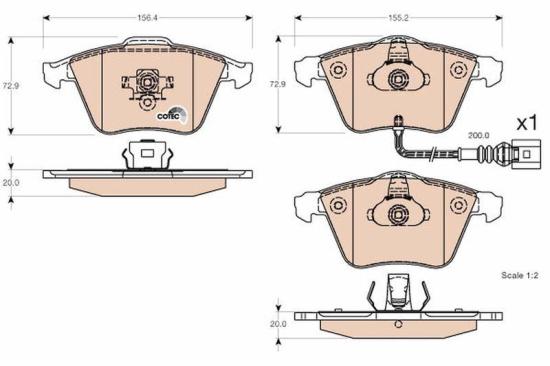 TRW Bremsbelagsatz, Scheibenbremse GDB1616 + Bremsscheibe DF4350S Bild TRW Bremsbelagsatz, Scheibenbremse GDB1616 + Bremsscheibe DF4350S