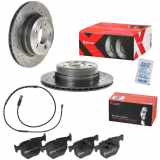 BREMBO Warnkontakt, Bremsbelagverschleiß A 00 434 + Bremsbelagsatz, Scheibenbremse P 06 056 + Bremsscheibe 09.9925.1X