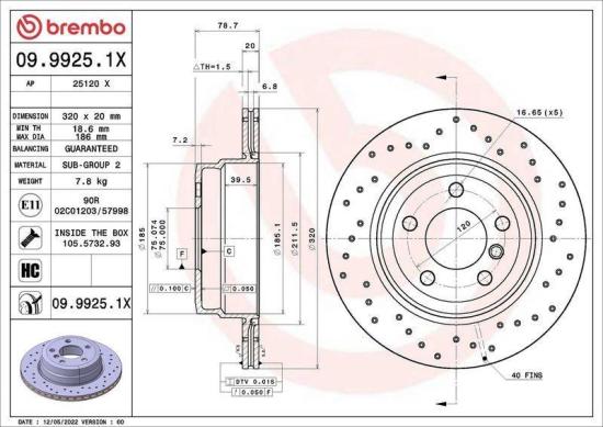 BREMBO Warnkontakt, Bremsbelagverschleiß A 00 434 + Bremsbelagsatz, Scheibenbremse P 06 056 + Bremsscheibe 09.9925.1X Bild BREMBO Warnkontakt, Bremsbelagverschleiß A 00 434 + Bremsbelagsatz, Scheibenbremse P 06 056 + Bremsscheibe 09.9925.1X