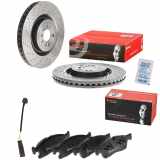 BREMBO Bremsscheibe 09.B805.11 + Bremsbelagsatz, Scheibenbremse P 50 109 + Warnkontakt, Bremsbelagverschleiß A 00 470