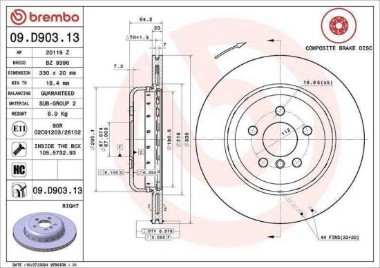 BREMBO Warnkontakt, Bremsbelagverschleiß A 00 522 + Bremsscheibe 09.D902.13 + Bremsscheibe 09.D903.13 + Bremsbelagsatz, Scheibenbremse P 06 064 Bild BREMBO Warnkontakt, Bremsbelagverschleiß A 00 522 + Bremsscheibe 09.D902.13 + Bremsscheibe 09.D903.13 + Bremsbelagsatz, Scheibenbremse P 06 064