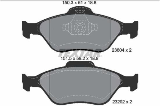 TEXTAR Bremsbelagsatz, Scheibenbremse 2360406 + Bremsscheibe 92096203 Bild TEXTAR Bremsbelagsatz, Scheibenbremse 2360406 + Bremsscheibe 92096203