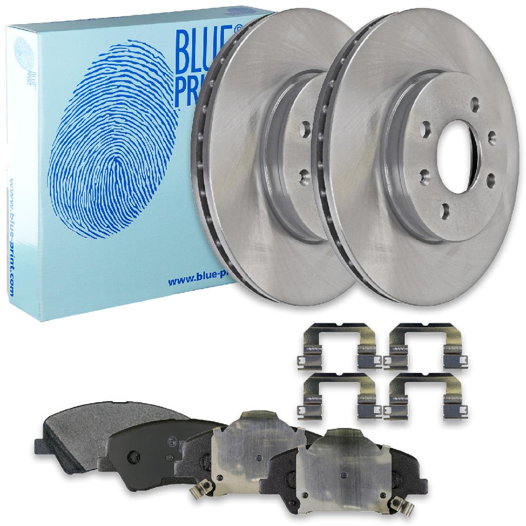 BLUE PRINT Bremsscheibe ADG043213 + Bremsbelagsatz, Scheibenbremse ADG042175