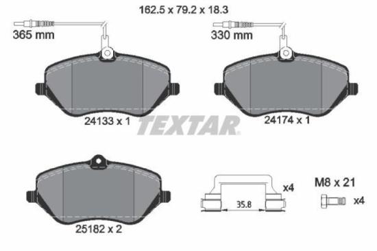 TEXTAR Bremsscheibe 92129503 + Bremsscheibe 92129603 + Bremsbelagsatz, Scheibenbremse 2413501 + Bremsbelagsatz, Scheibenbremse 2413303 Bild TEXTAR Bremsscheibe 92129503 + Bremsscheibe 92129603 + Bremsbelagsatz, Scheibenbremse 2413501 + Bremsbelagsatz, Scheibenbremse 2413303