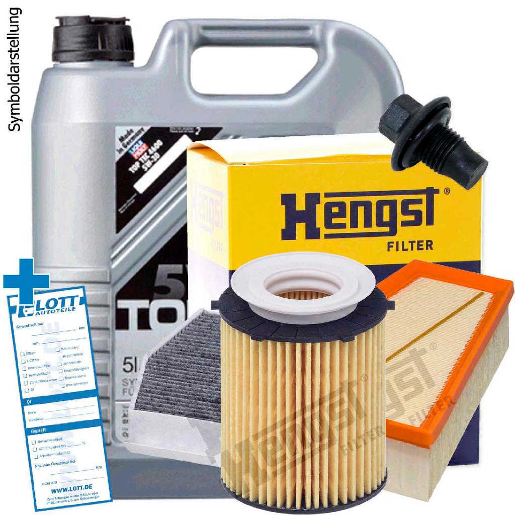 Liqui Moly Motoröl + Ölfilter + Luftfilter + Innenraumfilter + Ablassschraube