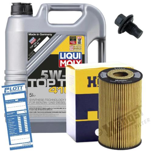 MAPCO Verschlussschraube, Ölwanne 95932 LIQUI MOLY Motoröl 3701 HENGST FILTER Ölfilter E104H D43 Bild MAPCO Verschlussschraube, Ölwanne 95932 LIQUI MOLY Motoröl 3701 HENGST FILTER Ölfilter E104H D43