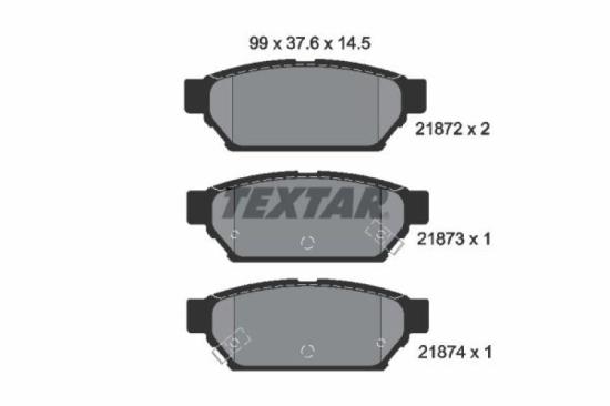 TEXTAR Bremsbelagsatz, Scheibenbremse 2187202 + Bremsscheibe 92171203 Bild TEXTAR Bremsbelagsatz, Scheibenbremse 2187202 + Bremsscheibe 92171203