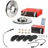 BREMBO Bremsscheibe 09.C243.10 + Bremsbelagsatz, Scheibenbremse P 24 152 + Warnkontakt, Bremsbelagverschleiß A 00 503