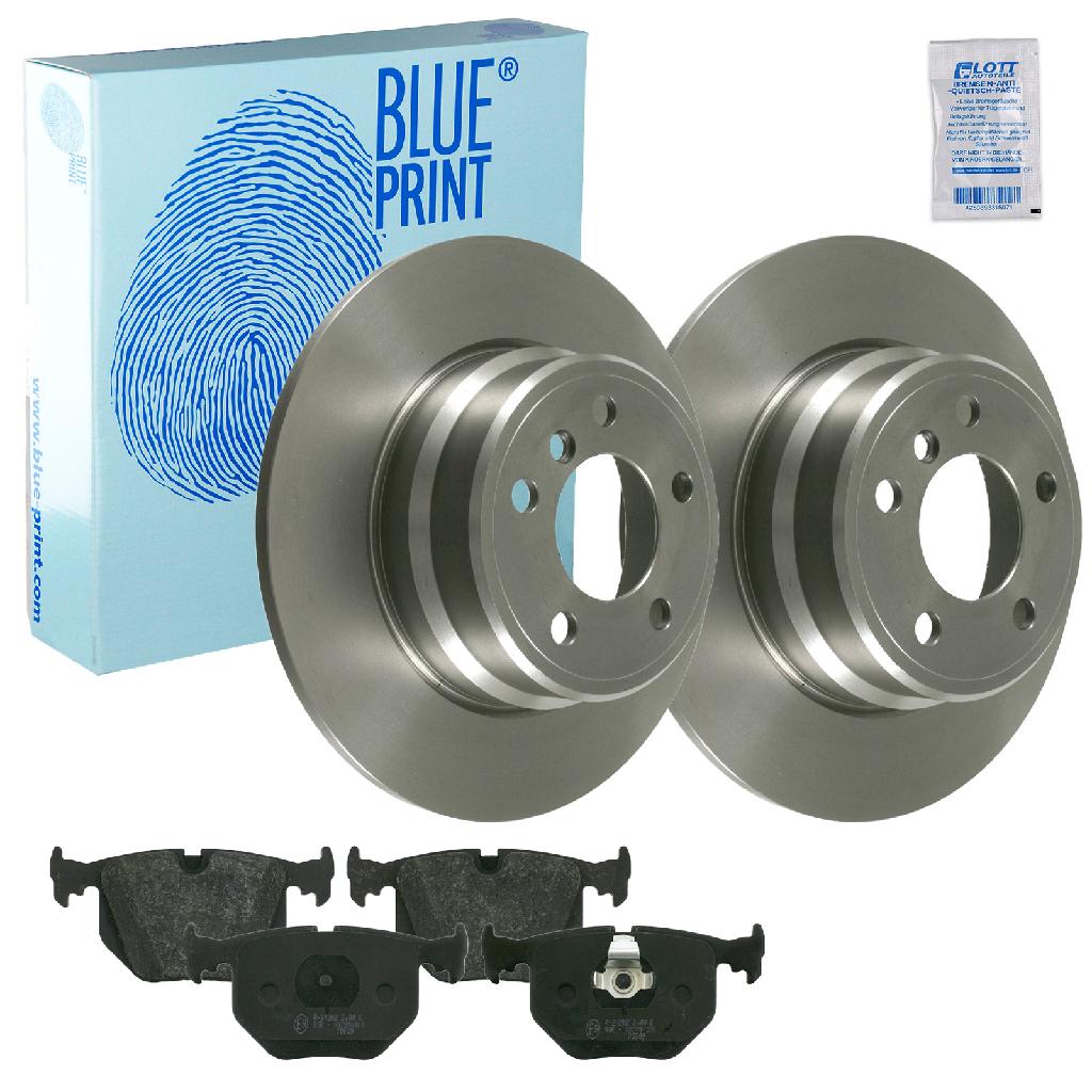 BLUE PRINT Bremsbelagsatz, Scheibenbremse ADJ134218 + Bremsscheibe ADB114348