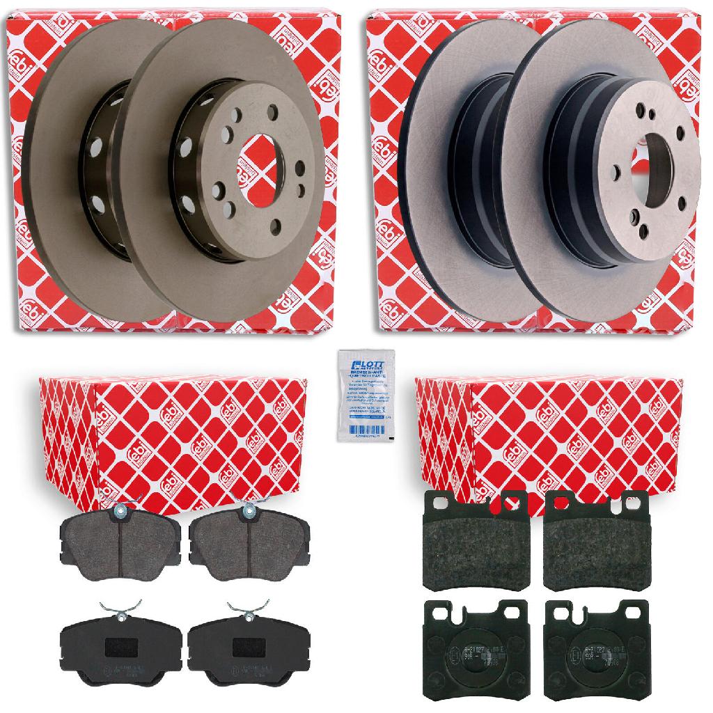 FEBI BILSTEIN Bremsscheibe 04629 + Bremsscheibe 08542 + Bremsbelagsatz, Scheibenbremse 16193 + Bremsbelagsatz, Scheibenbremse 16153