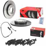 BREMBO Bremsbelagsatz, Scheibenbremse P 06 024 + Bremsscheibe 09.7701.1X + Warnkontakt, Bremsbelagverschleiß A 00 220