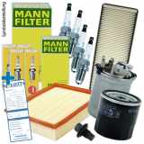 NGK Zündkerze 4619 MANN-FILTER Ölfilter W 75/3 + Luftfilter C 1858/2 + Kraftstofffilter WK 6002 + Filter, Innenraumluft CU 2240 CORTECO Verschlussschraube, Ölwanne 220100S