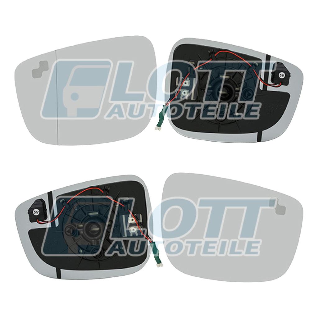 JOHNS Spiegelglas, Außenspiegel 45 83 38-88 + Spiegelglas, Außenspiegel 45 83 37-88