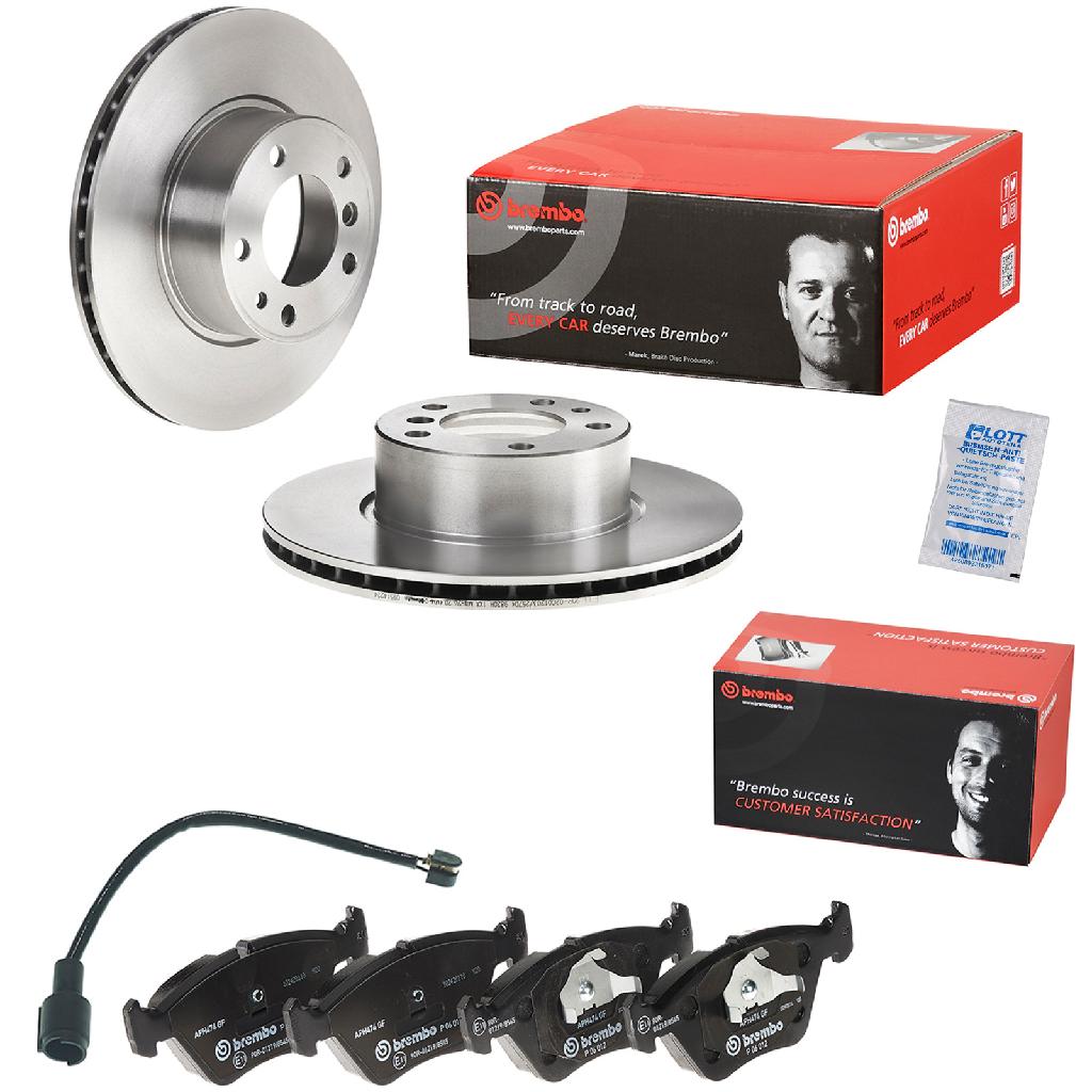 BREMBO Bremsbelagsatz, Scheibenbremse P 06 012 + Warnkontakt, Bremsbelagverschleiß A 00 516 + Bremsscheibe 09.5142.24