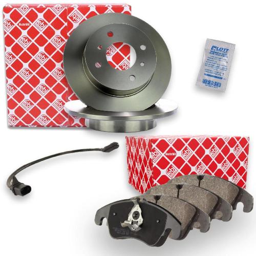 FEBI BILSTEIN Bremsscheibe 27699 + Warnkontakt, Bremsbelagverschleiß 28139 + Bremsbelagsatz, Scheibenbremse 16735 Bild FEBI BILSTEIN Bremsscheibe 27699 + Warnkontakt, Bremsbelagverschleiß 28139 + Bremsbelagsatz, Scheibenbremse 16735