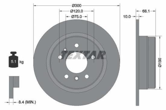 TEXTAR Warnkontakt, Bremsbelagverschleiß 98056400 + Bremsscheibe 92042600 + Bremsbelagsatz, Scheibenbremse 2099501 Bild TEXTAR Warnkontakt, Bremsbelagverschleiß 98056400 + Bremsscheibe 92042600 + Bremsbelagsatz, Scheibenbremse 2099501