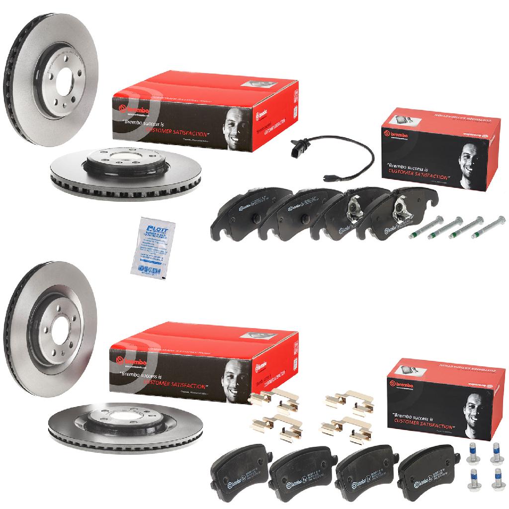 BREMBO Bremsscheibe 09.A758.11 + Bremsbelagsatz, Scheibenbremse P 85 098 + Bremsscheibe 09.B969.11 + Bremsbelagsatz, Scheibenbremse P 85 100
