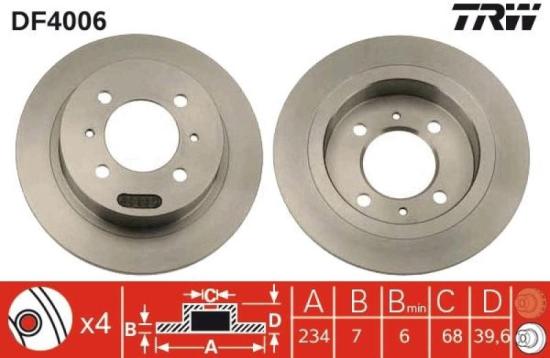 TRW Bremsbelagsatz, Scheibenbremse GDB3115 + Bremsscheibe DF4006 Bild TRW Bremsbelagsatz, Scheibenbremse GDB3115 + Bremsscheibe DF4006