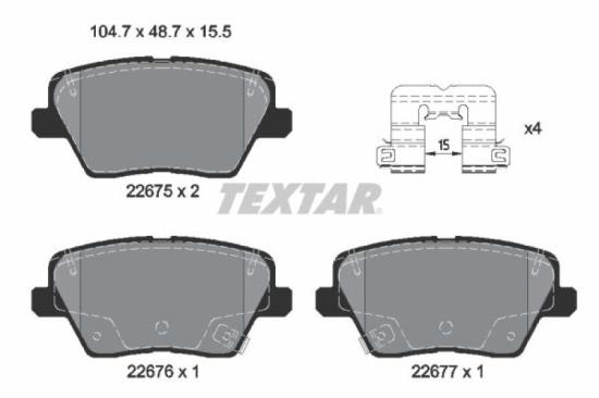 TEXTAR Bremsbelagsatz, Scheibenbremse 2280401 + Bremsscheibe 92243103 + Bremsbelagsatz, Scheibenbremse 2267501 + Bremsscheibe 92291703 Bild TEXTAR Bremsbelagsatz, Scheibenbremse 2280401 + Bremsscheibe 92243103 + Bremsbelagsatz, Scheibenbremse 2267501 + Bremsscheibe 92291703