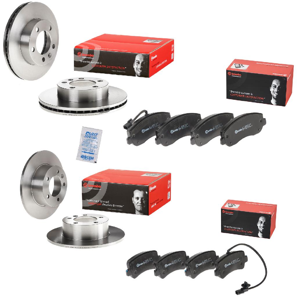 BREMBO Bremsscheibe 09.B633.10 + Bremsbelagsatz, Scheibenbremse P 68 062 + Bremsscheibe 08.B829.10 + Bremsbelagsatz, Scheibenbremse P 68 063