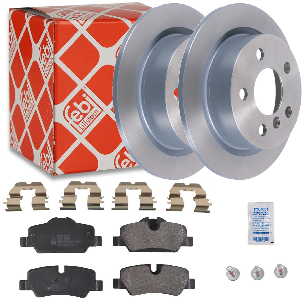FEBI BILSTEIN Bremsbelagsatz, Scheibenbremse 116290 + Bremsscheibe 104103 + Warnkontakt, Bremsbelagverschleiß 102262